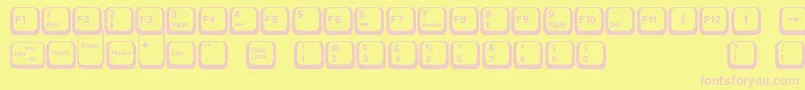 Police Keyboard2 – polices roses sur fond jaune