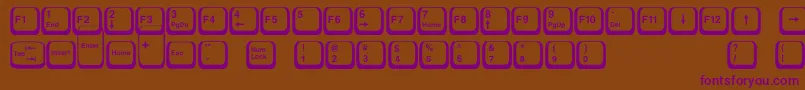 Czcionka Keyboard2 – fioletowe czcionki na brązowym tle