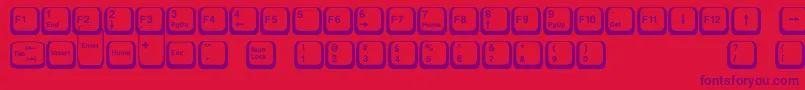 Fonte Keyboard2 – fontes roxas em um fundo vermelho