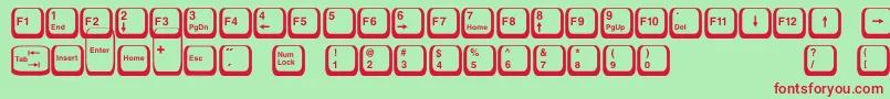 Fonte Keyboard2 – fontes vermelhas em um fundo verde