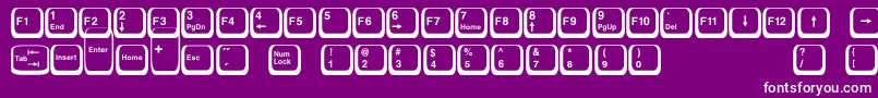 Keyboard2-fontti – valkoiset fontit violetilla taustalla