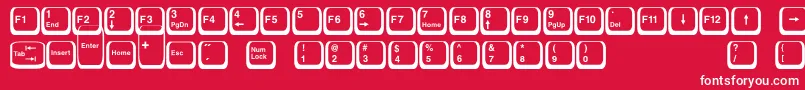 Czcionka Keyboard2 – białe czcionki na czerwonym tle