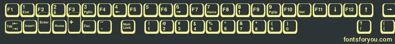 フォントKeyboard2 – 黒い背景に黄色の文字