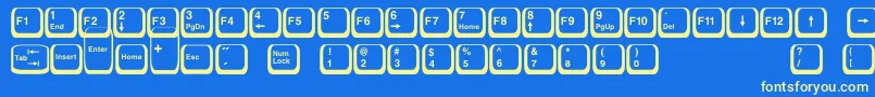 Keyboard2-Schriftart – Gelbe Schriften auf blauem Hintergrund