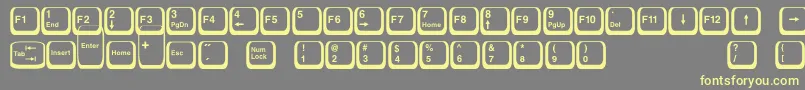 Keyboard2-Schriftart – Gelbe Schriften auf grauem Hintergrund