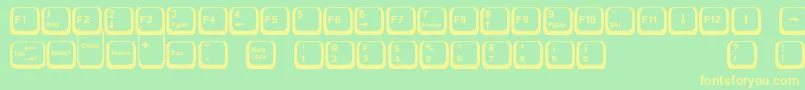 フォントKeyboard2 – 黄色の文字が緑の背景にあります