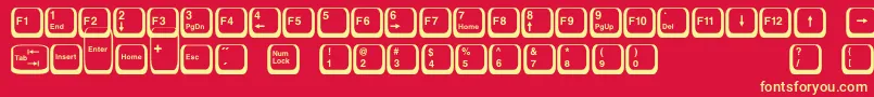 Keyboard2-Schriftart – Gelbe Schriften auf rotem Hintergrund