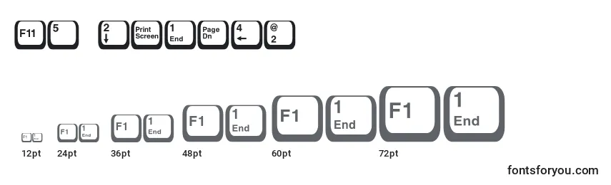 Größen der Schriftart Keyboard2