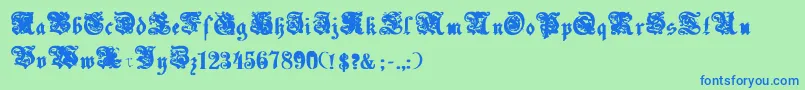 UechiBold Font – Blue Fonts on Green Background