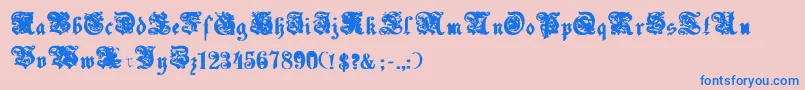 UechiBold Font – Blue Fonts on Pink Background