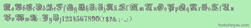 フォントUechiBold – 緑の背景に灰色の文字