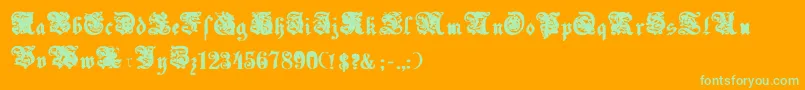 UechiBold Font – Green Fonts on Orange Background