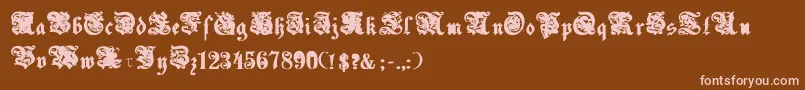UechiBold Font – Pink Fonts on Brown Background
