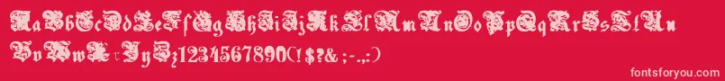 UechiBold Font – Pink Fonts on Red Background