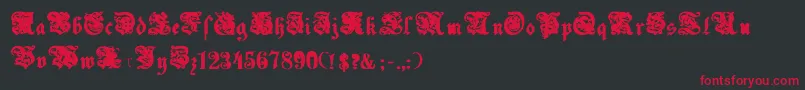 フォントUechiBold – 黒い背景に赤い文字