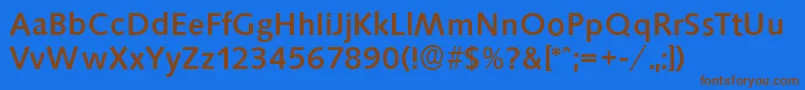 SaxonyserialMediumRegular Font – Brown Fonts on Blue Background