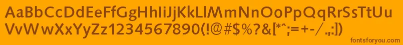 SaxonyserialMediumRegular Font – Brown Fonts on Orange Background