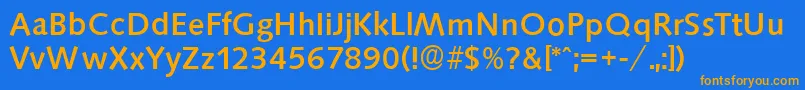 SaxonyserialMediumRegular Font – Orange Fonts on Blue Background