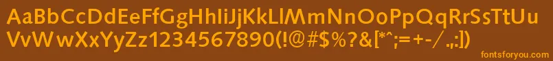 SaxonyserialMediumRegular Font – Orange Fonts on Brown Background