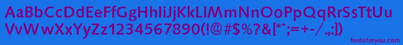 SaxonyserialMediumRegular Font – Purple Fonts on Blue Background