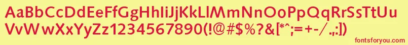 フォントSaxonyserialMediumRegular – 赤い文字の黄色い背景
