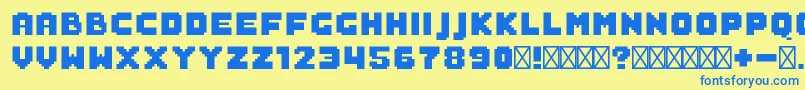 SaboFilled Font – Blue Fonts on Yellow Background