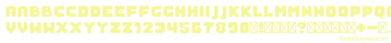 SaboFilled-Schriftart – Gelbe Schriften auf weißem Hintergrund