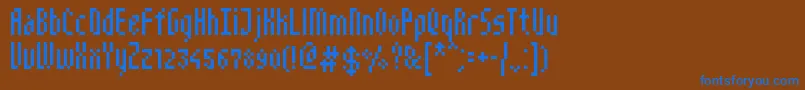 NarrowPix Font – Blue Fonts on Brown Background