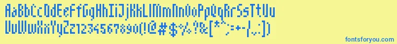 Czcionka NarrowPix – niebieskie czcionki na żółtym tle