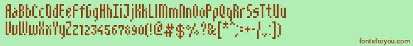 NarrowPix Font – Brown Fonts on Green Background