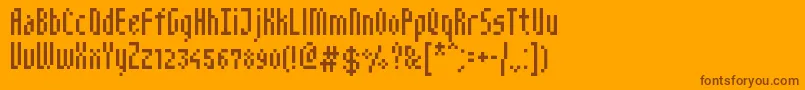 NarrowPix Font – Brown Fonts on Orange Background