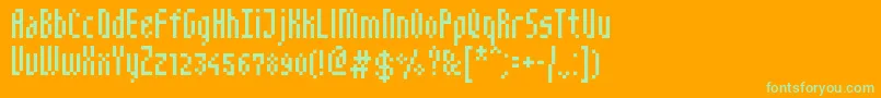 NarrowPix Font – Green Fonts on Orange Background