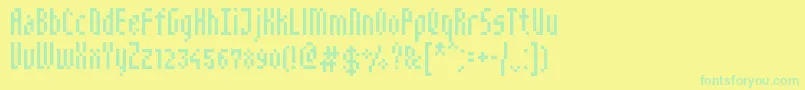 NarrowPix-fontti – vihreät fontit keltaisella taustalla