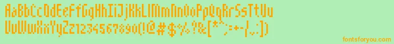 NarrowPix Font – Orange Fonts on Green Background