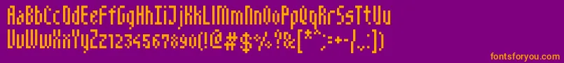 NarrowPix Font – Orange Fonts on Purple Background