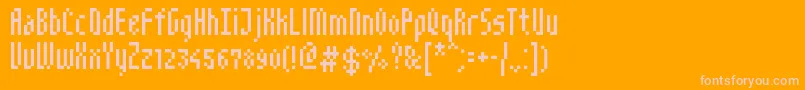 NarrowPix Font – Pink Fonts on Orange Background