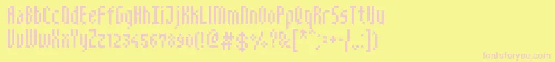 NarrowPix Font – Pink Fonts on Yellow Background