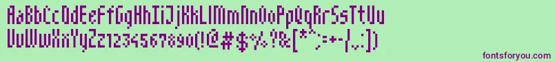 NarrowPix Font – Purple Fonts on Green Background