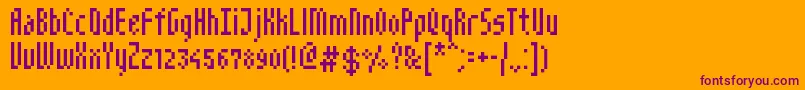NarrowPix Font – Purple Fonts on Orange Background