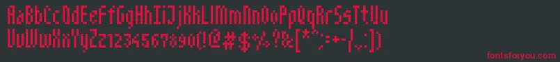 NarrowPix Font – Red Fonts on Black Background