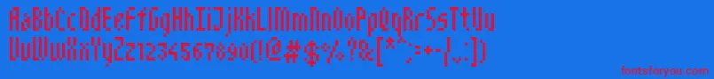 NarrowPix Font – Red Fonts on Blue Background