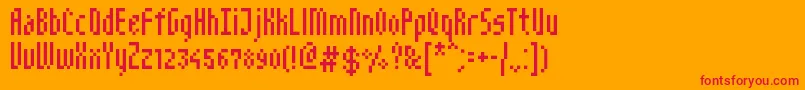 NarrowPix Font – Red Fonts on Orange Background