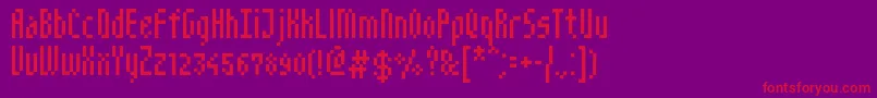 フォントNarrowPix – 紫の背景に赤い文字