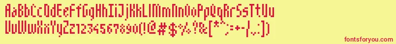 NarrowPix Font – Red Fonts on Yellow Background