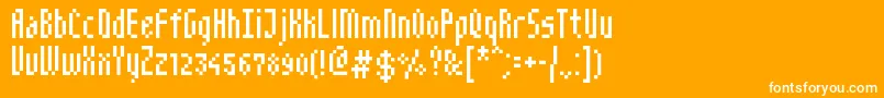 NarrowPix Font – White Fonts on Orange Background