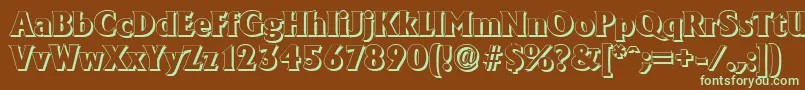 AdelonshadowHeavyRegular Font – Green Fonts on Brown Background