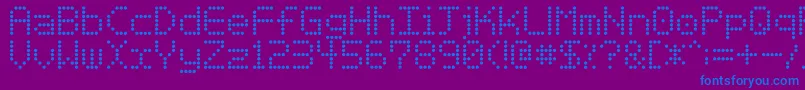 Basicdots Font – Blue Fonts on Purple Background