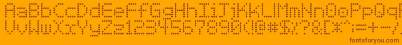 Basicdots-Schriftart – Braune Schriften auf orangefarbenem Hintergrund