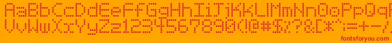 Шрифт Basicdots – красные шрифты на оранжевом фоне