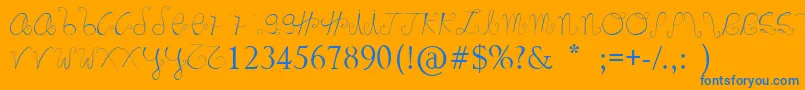 Marnoc Font – Blue Fonts on Orange Background